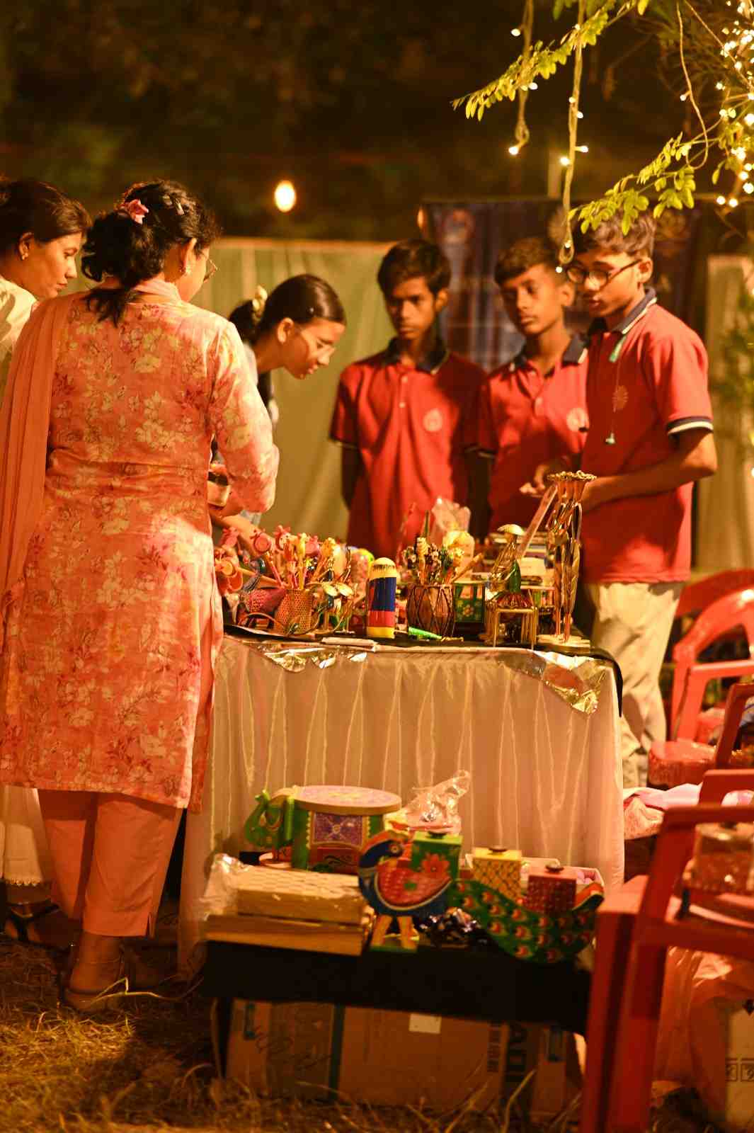 Authentic Banarasi wooden handicrafts on display.