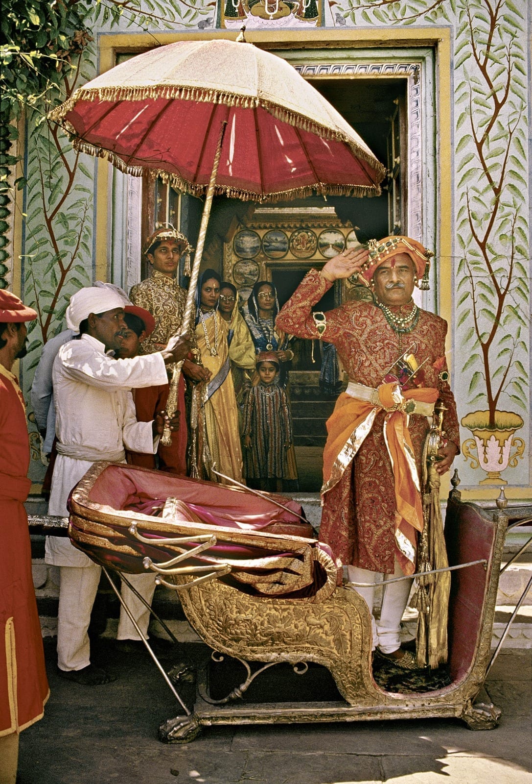 The royal patron of the Ramnagar Ramlila in ceremonial procession