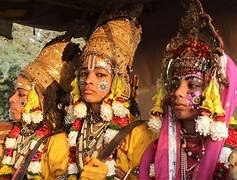 Child swaroops of Ram and Sita in the Ramnagar Ramlila